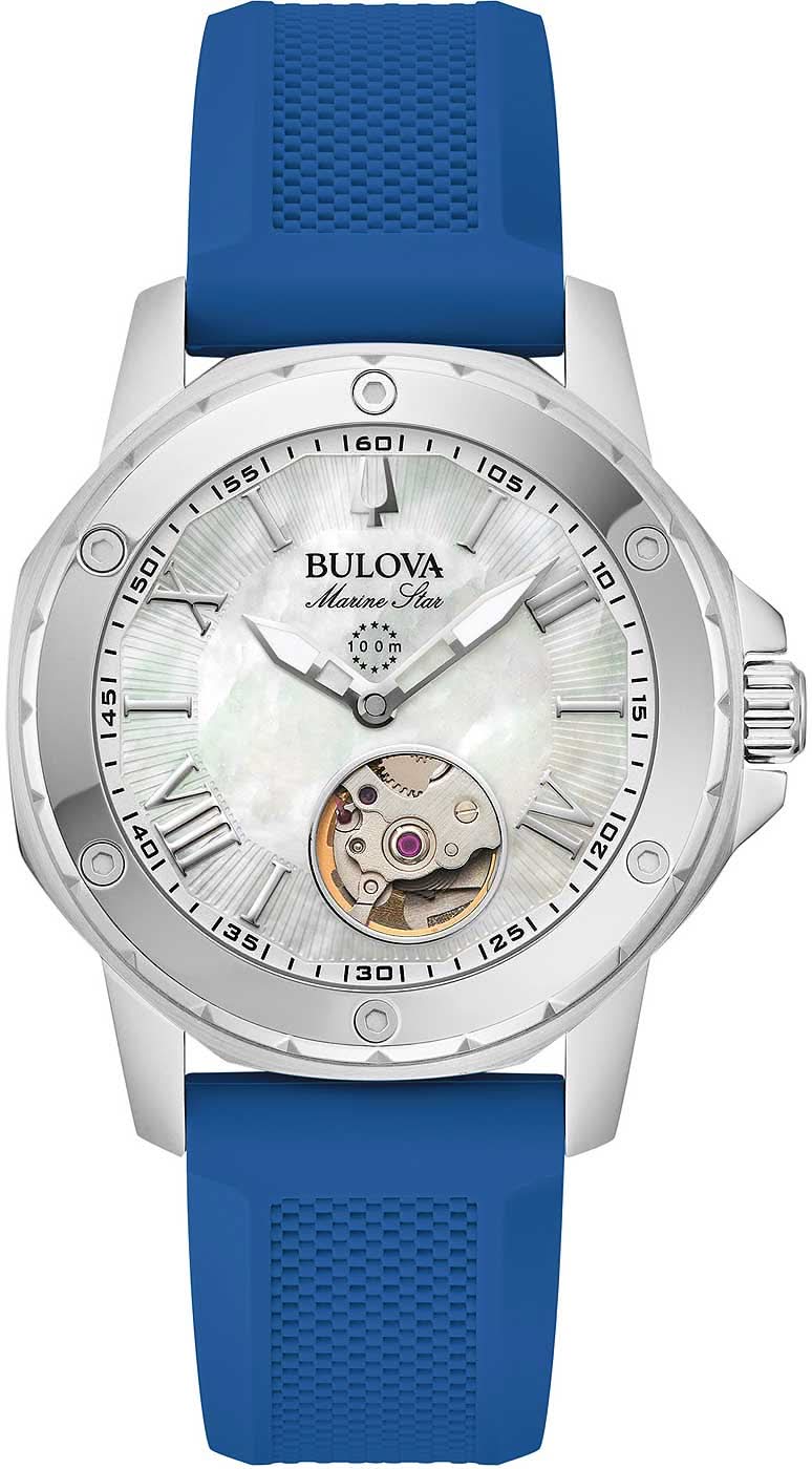 Bulova Marine Star 96L324 da donna • Movimento automatico • Quadrante in madreperla