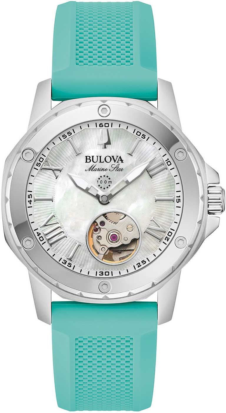Bulova Marine Star 96L325 da donna • Movimento automatico • Quadrante in madreperla