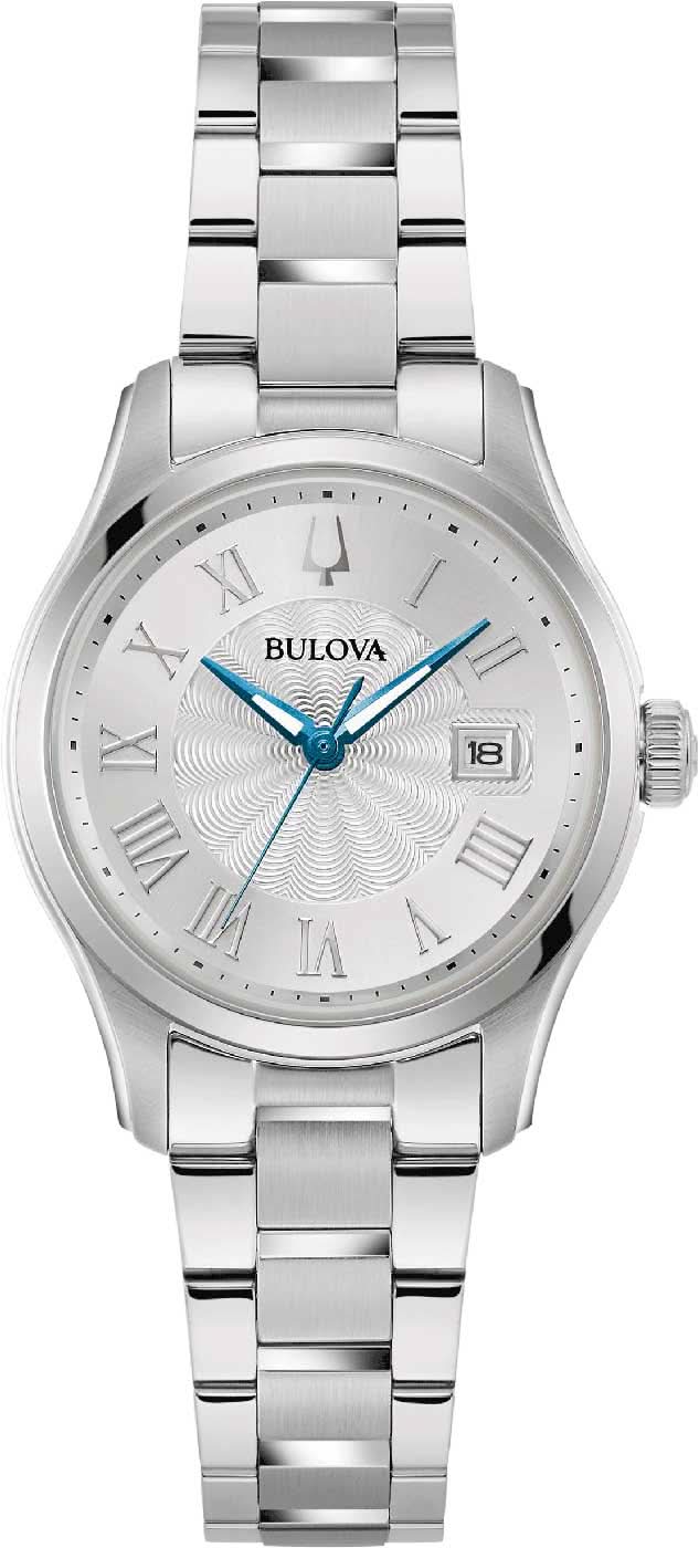 Orologio da donna con bracciale in metallo argentato, quadrante bianco, indici romani, datario 18