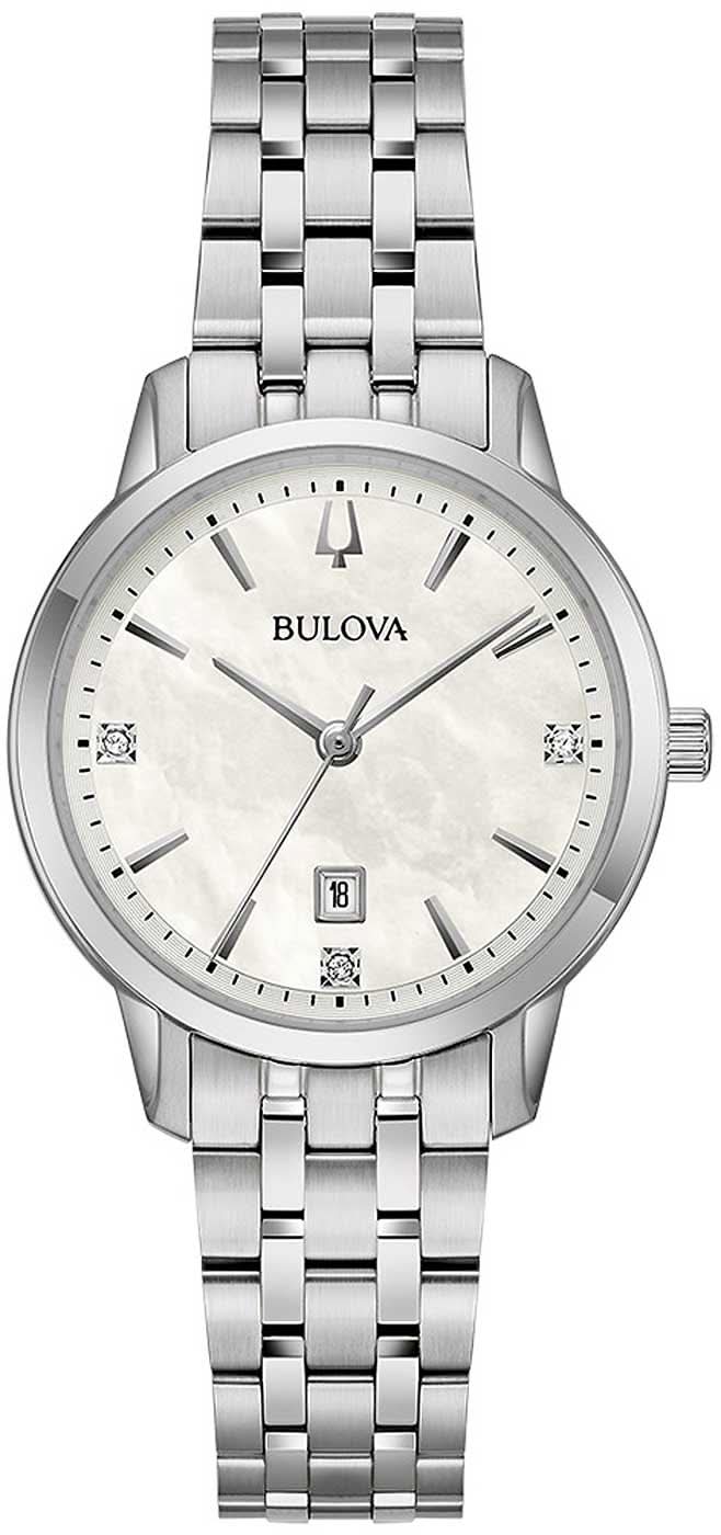 Orologio da donna Bulova Sutton 96P233 • Quadrante in madreperla • 3 veri diamanti