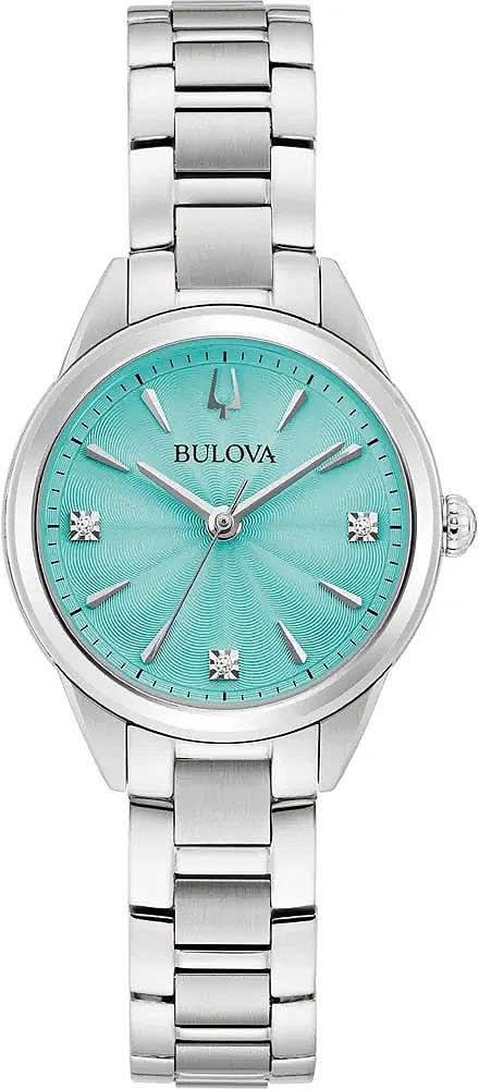 Bulova Sutton 96P253 da donna • Quadrante con diamanti • Design turchese