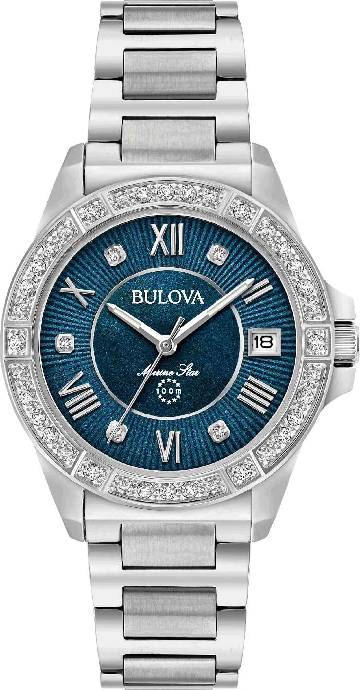 Bulova Marine Star 96R215 da donna • 29 diamanti • Vetro zaffiro