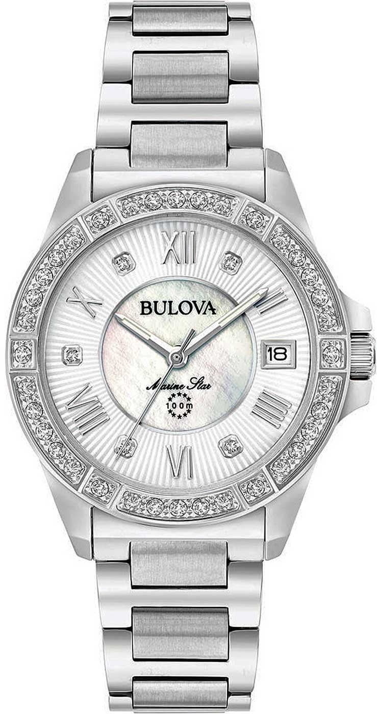 Bulova Marine Star 96R232 da donna • 29 diamanti • madreperla