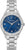 Orologio da donna con quadrante blu, lunetta con diamanti e bracciale in acciaio inossidabile argentato