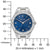 Orologio da donna con quadrante blu, indici a bastone, finiture in diamanti e bracciale in acciaio inossidabile
