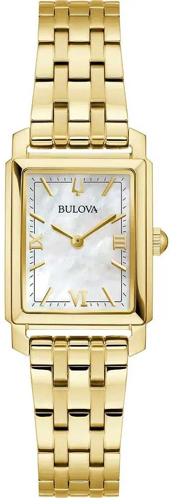 Bulova Sutton 97L177 da donna • Quadrante in prezioso madreperla • Elegante cassa rettangolare