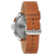 Retro uomo con cinturino in pelle marrone e cassa in acciaio inossidabile argentato