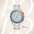 Orologio da uomo Bulova Racer Chronograph, cinturino in metallo argentato, quadrante blu con sottoquadranti