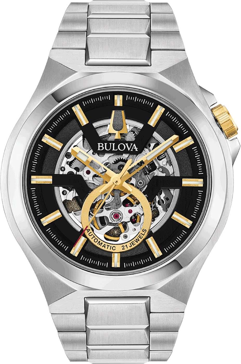 Bulova Maquina 98A224 Orologio da Uomo • Movimento Automatico • Design Open Heart