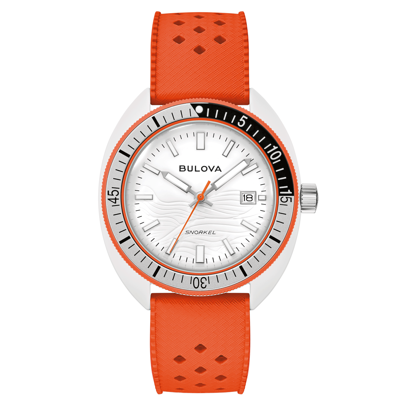 Orologio da uomo Bulova Snorkel 98B448 • Cassa in ceramica ibrida • Lunetta arancione