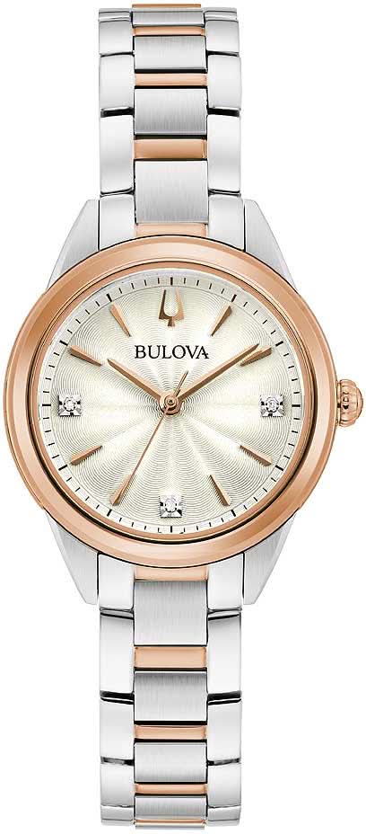 Bulova Sutton 98P200 da donna • 3 diamanti • Design bicolore