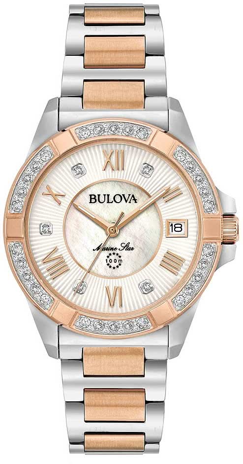 Bulova Marine Star 98R234 da donna • 23 diamanti • quadrante in madreperla
