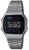 Casio Vintage-Armbanduhr mit silbernem Metallarmband, rundes Digitaldisplay