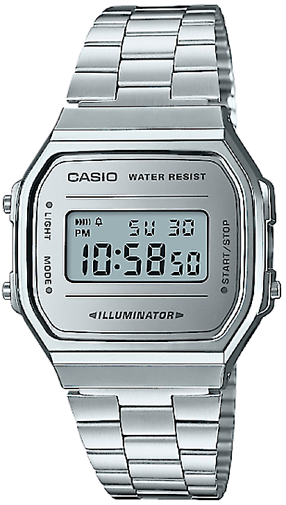 Orologio Casio Vintage con bracciale in acciaio inossidabile color argento e display digitale