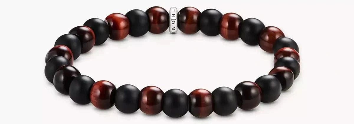 Bracciale da uomo, ossidiana e occhio di tigre nero-rosso - THOMAS SABO Modello: A2196-806-7-VG