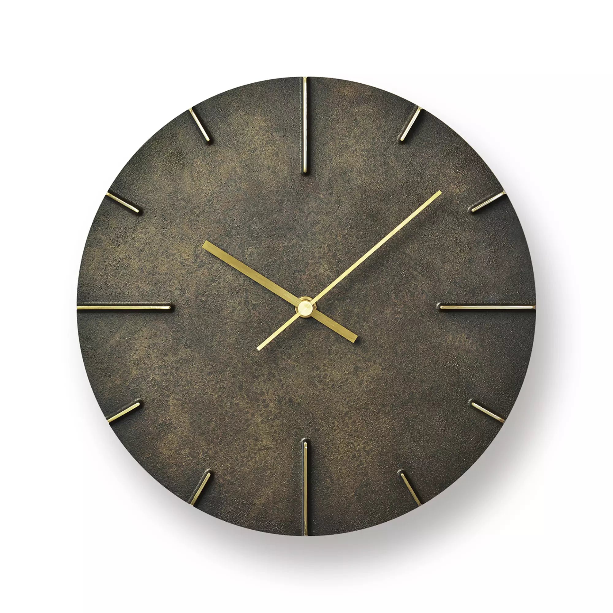 Lemnos Quaint AZ15-06 Wanduhr Schwarz • Massives Messinggehäuse • Japanisches Design