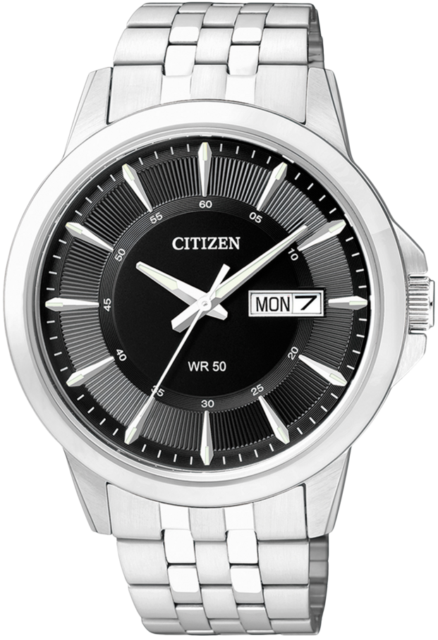 Orologio da uomo Citizen BF2011-51EC • Cassa robusta in acciaio inossidabile • Pratico display giorno-data