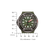 Herrenuhr mit grünem Zifferblatt, rotem Akzent und grüner Lünette, Kautschukarmband