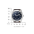 Herrenuhr frontal: dunkelblaues Zifferblatt, braunes Lederarmband, Citizen