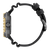 Herrenarmbanduhr mit schwarzem Silikonarmband und Schließe, seitliche Ansicht