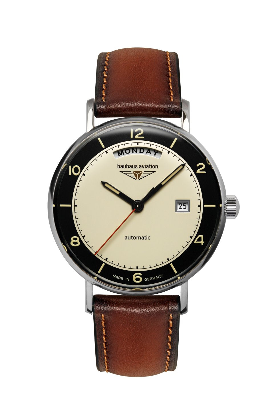 Bauhaus Aviation 2462-2 Herren Armbanduhr • Automatikwerk Miyota 8285 • Vintage Pilot Design