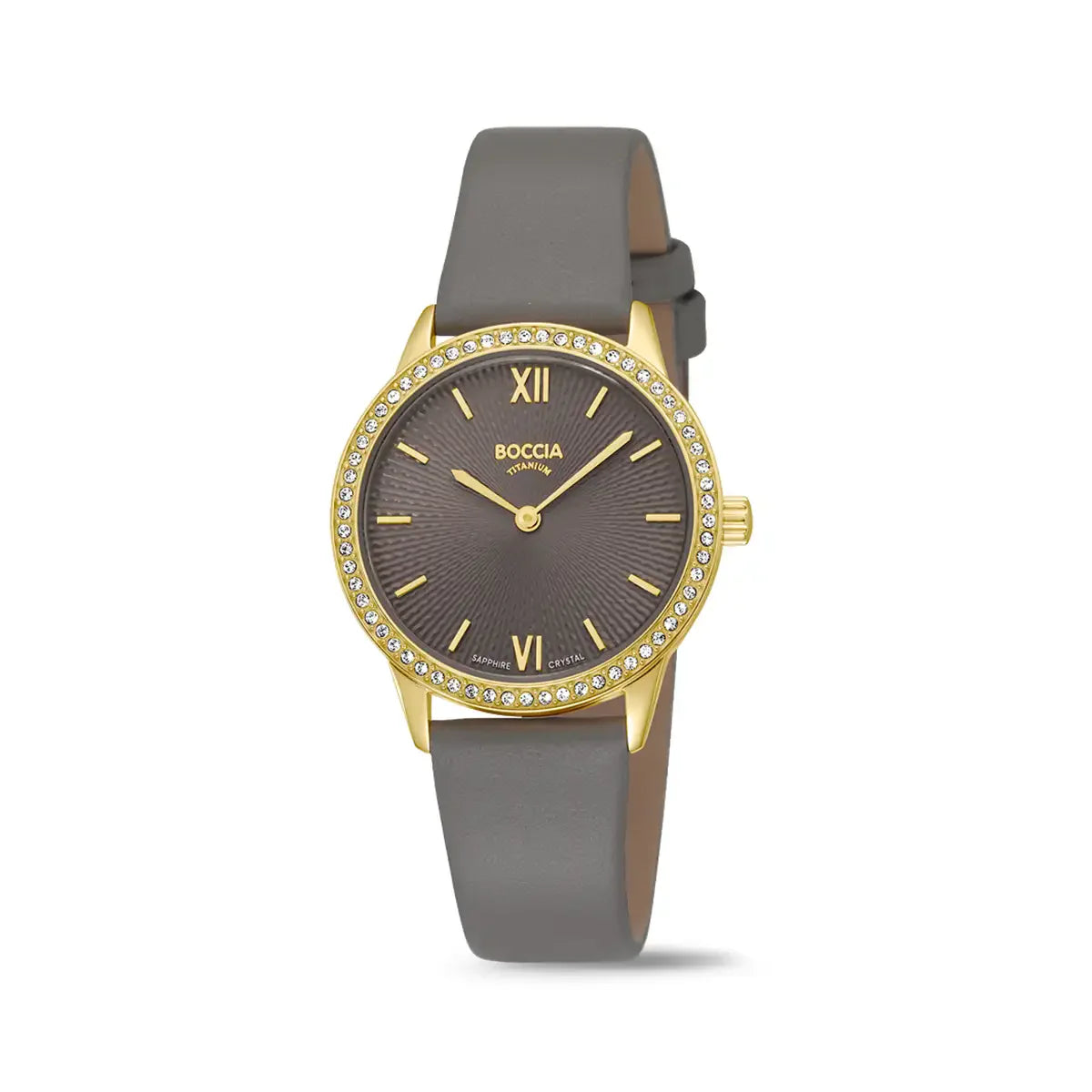 Orologio da donna Boccia Titanium 3382-03 in titanio con quadrante blu e cinturino a maglia milanese