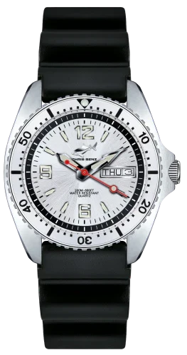 Orologio da donna con cinturino nero, cassa color argento e quadrante bianco