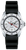 Orologio da donna con cinturino nero, cassa color argento e quadrante bianco