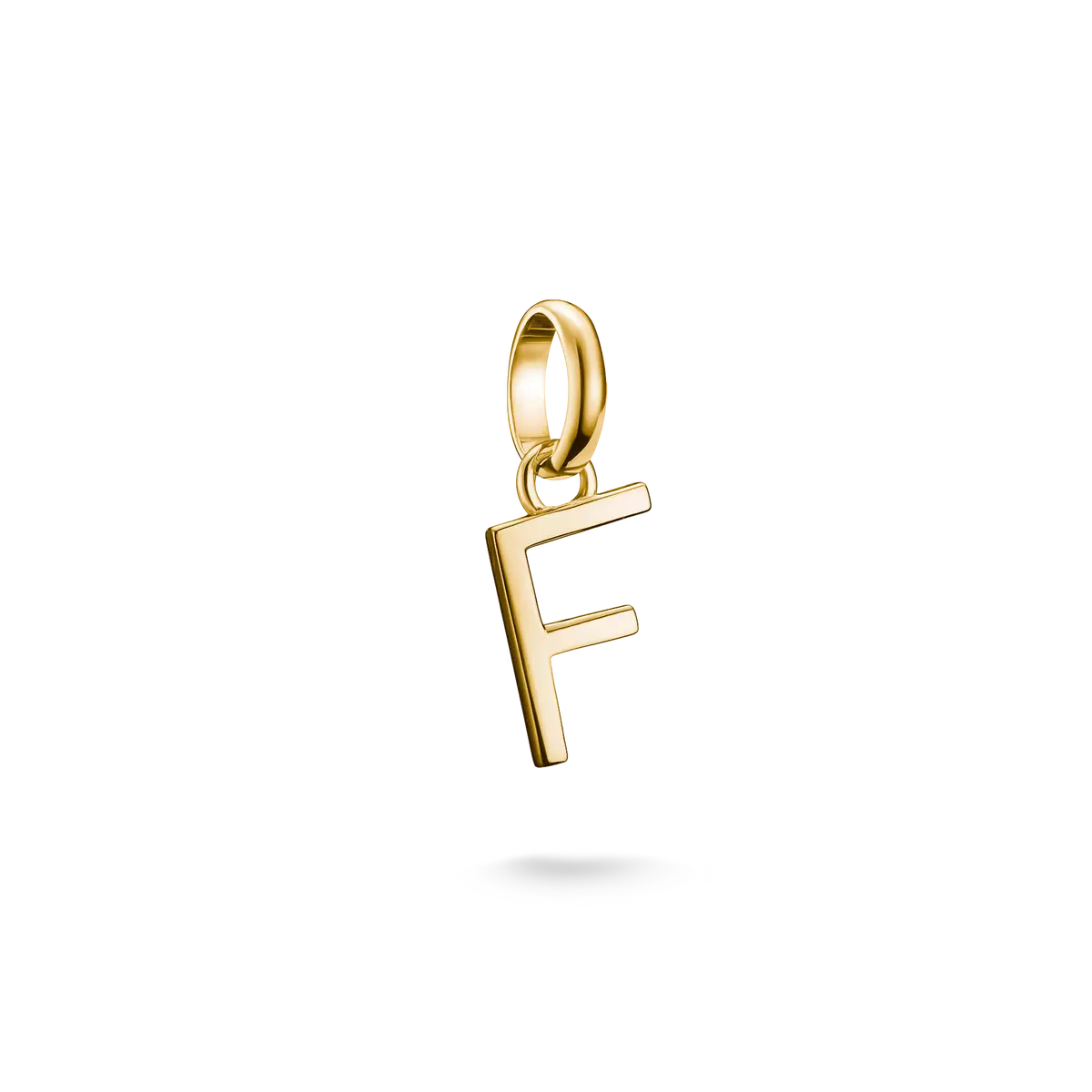 "Ciondolo Charm Thomas Sabo, lettera \"F\", in argento dorato"