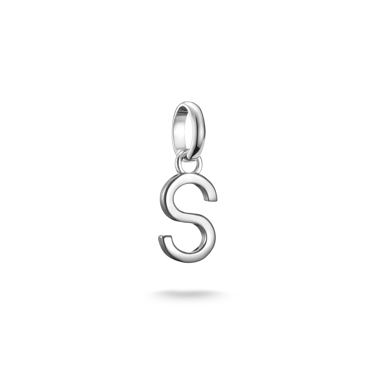 Silberner Charm-Anhänger mit Buchstabe S und Öse