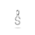Silberner Charm-Anhänger mit Buchstabe S und Öse