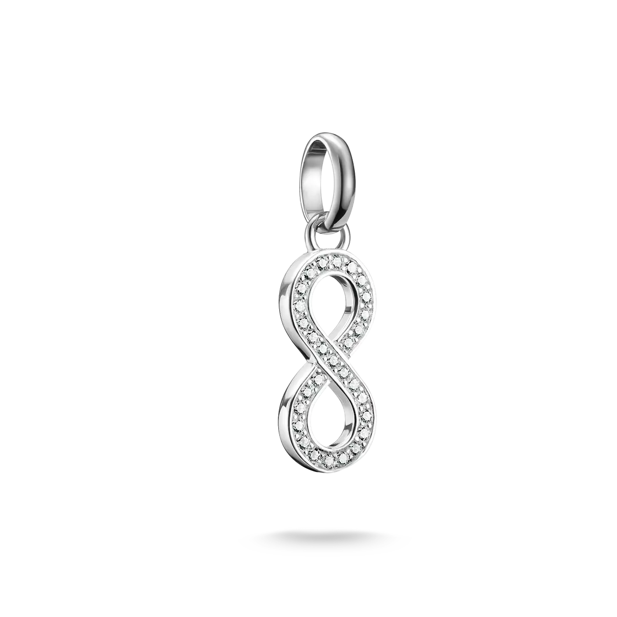 Ciondolo a charms, simbolo dell'infinito, con pietre preziose bianche, in argento - Thomas Sabo Modello: CC1284-051-14