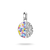 Charm pendente ovale in argento con motivo colorato e passante