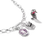 Charm "Corvo" in argento Sterling 925 con zircone rosso e anello per catena