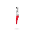 Ciondolo a forma di cornetto rosso in argento