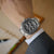 Orologio da uomo al polso: quadrante nero con bracciale in acciaio inossidabile