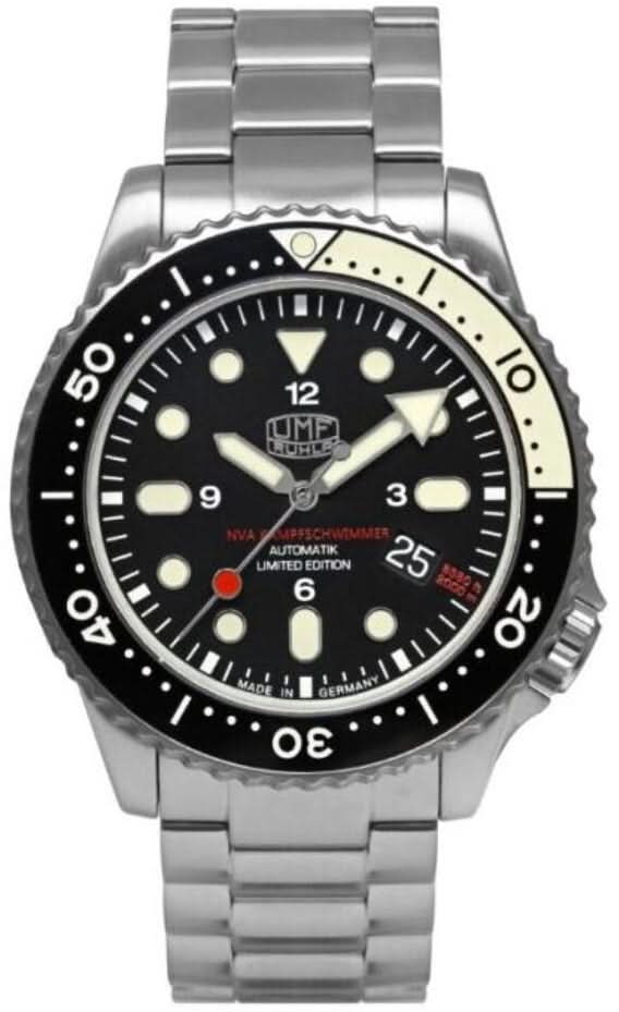 Orologio da uomo UMF Ruhla Kampfschwimmer 1958M-2 • Made in Germany • Vetro zaffiro antiproiettile