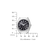 Orologio da donna con quadrante nero e bracciale in metallo color argento, corona a destra