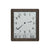 Wanduhr mit Holzrahmen und großem Ziffernblatt; Display mit Datum, Wochentag und 16,0 °C