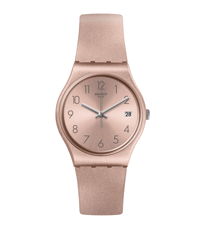 Swatch Originals GP403 Pinkbaya Damen Armbanduhr • Kunststoffgehäuse • Silikonarmband