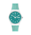 Swatch Originals GW714 Armbanduhr Weiß • Türkises Zifferblatt • Silikon-Armband mit Stoffeinlage
