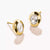 Orecchini Ovali con Zirconi Placcati Oro 18k