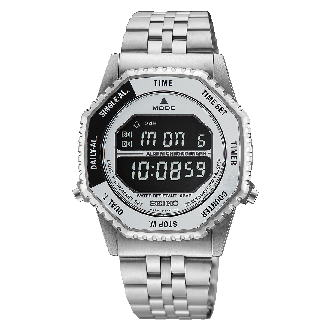 Seiko Conceptual HFL002P1 Herren Armbanduhr Silber • Chronograph • Hardlex-Glas
