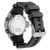 Herrenarmbanduhr-Rückseite mit Edelstahlboden und schwarzem Kautschukarmband