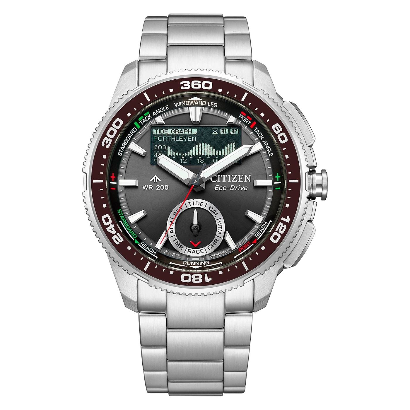 Citizen PROMASTER Wave Tracker JV3001-53E Herren Armbanduhr Schwarz • Eco-Drive Solar • Gezeitengraph & Regatta-Timer