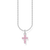 Collana con ciondolo a croce rosa in argento