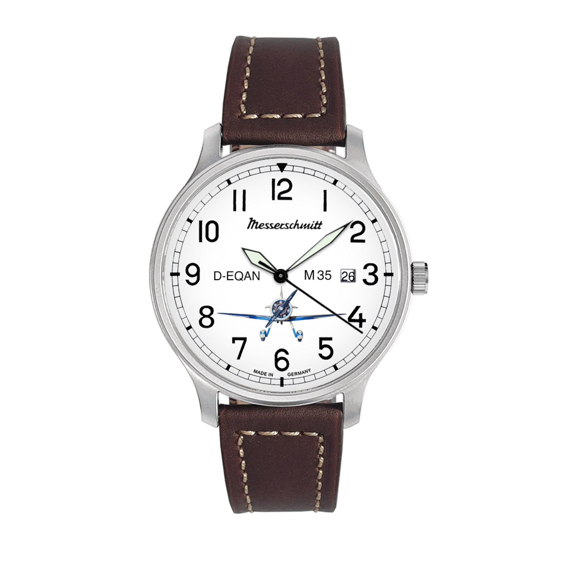 Messerschmitt M-35Q-SL Herren Armbanduhr • Schweizer Ronda Quarzwerk • Leuchtzeiger