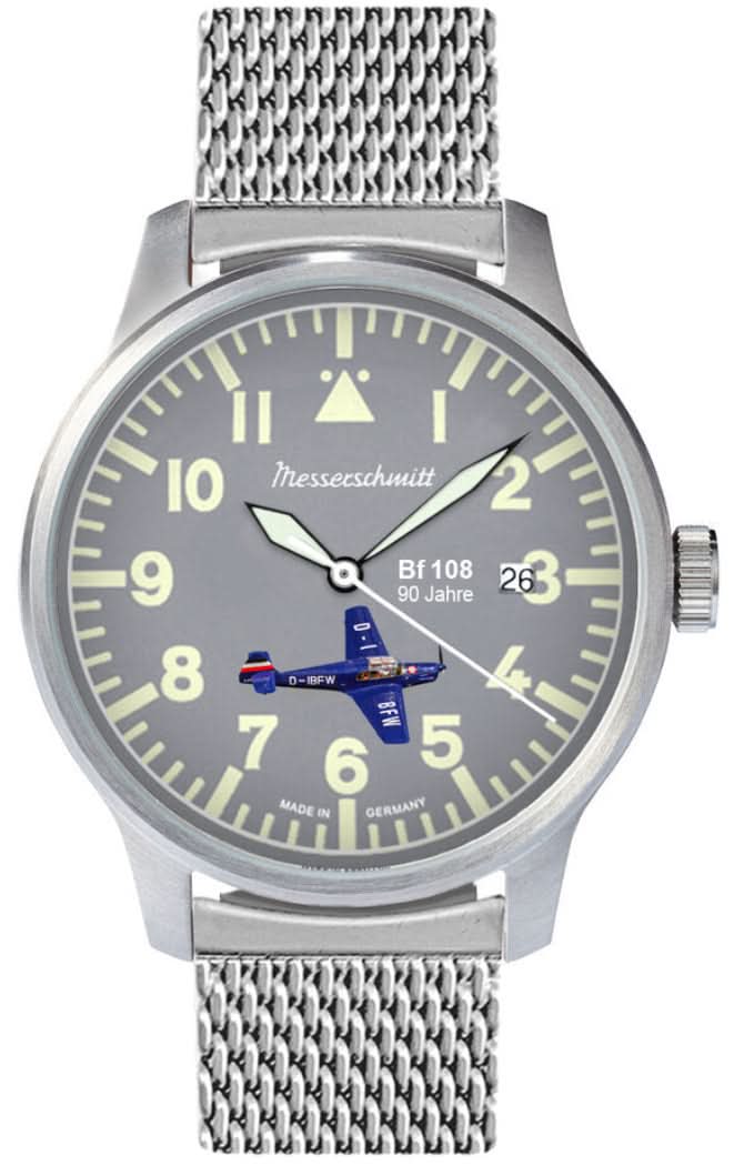 Orologio da uomo Messerschmitt Bf 108 ME-42BF108-M • Made in Germany • Design da aviatore
