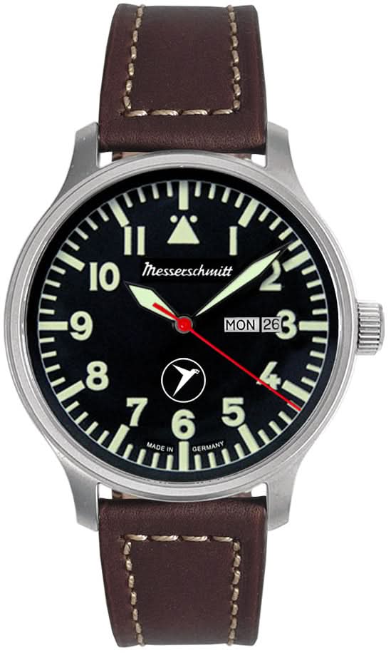 Orologio da uomo Messerschmitt Flieger Cockpit 43 ME-7H148 • Movimento automatico svizzero • Vetro zaffiro