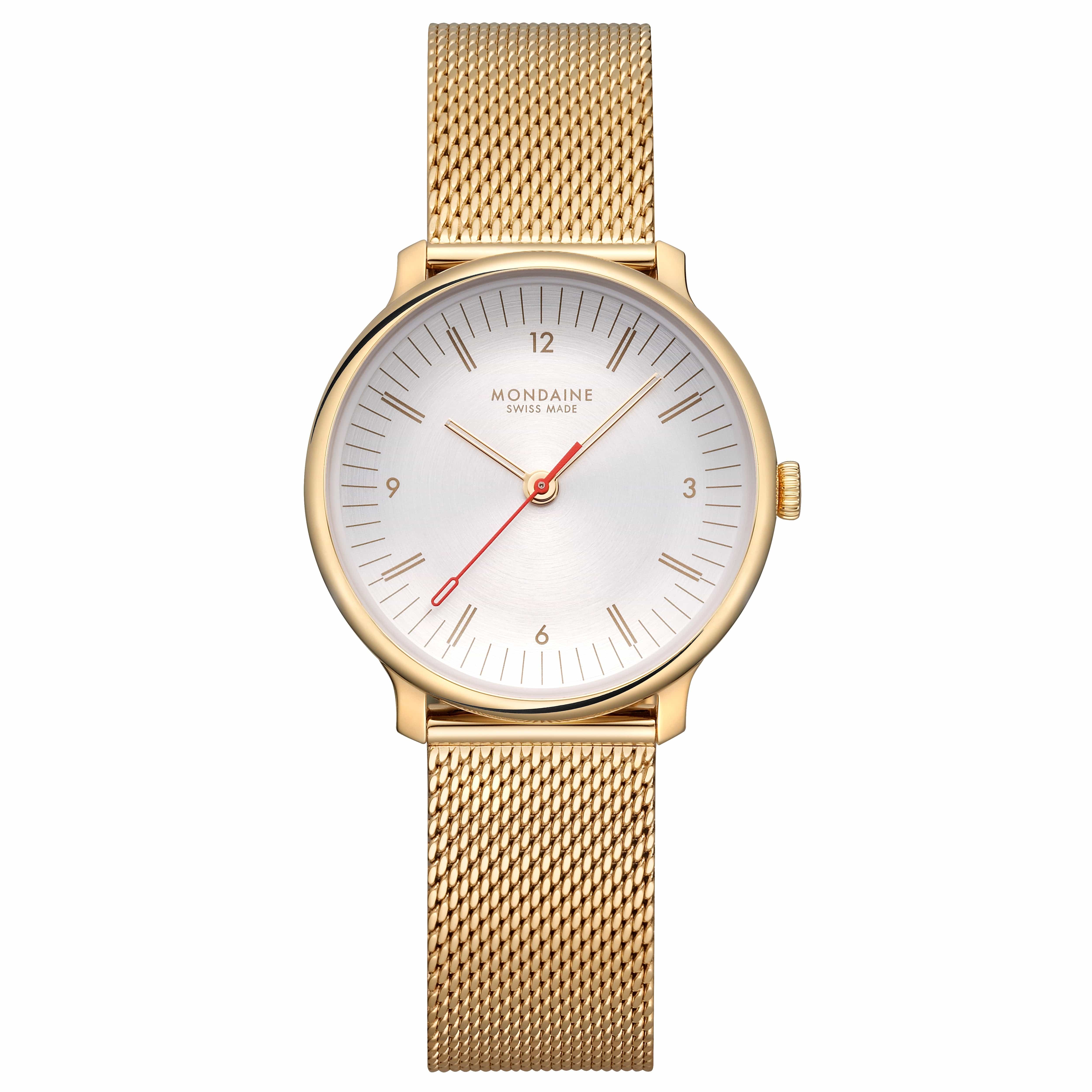 Mondaine Doppio MLE.33111.SM Damenuhr Silber • Saphirglas • Swiss Made Quarzwerk